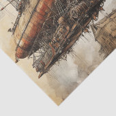 Vintager Steampunk Zeppelin (3) Seidenpapier (Ausschnitt)