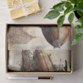 Vintager Steampunk Zeppelin (3) Seidenpapier (Geschenk)