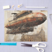Vintager Steampunk Zeppelin (3) Seidenpapier (Handwerk)