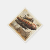 Vintager Steampunk Zeppelin (3) Serviette (Ecke)