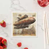 Vintager Steampunk Zeppelin (3) Serviette (Beispiel)