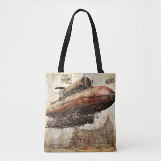 Vintager Steampunk Zeppelin (3) Tasche (Vorderseite)