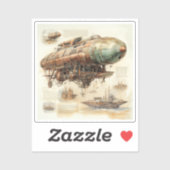 Vintager Steampunk Zeppelin (4) Aufkleber (Blatt)