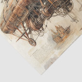 Vintager Steampunk Zeppelin (4) Seidenpapier (Ausschnitt)
