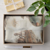 Vintager Steampunk Zeppelin (4) Seidenpapier (Geschenk)