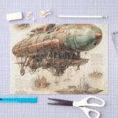 Vintager Steampunk Zeppelin (4) Seidenpapier (Handwerk)