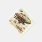 Vintager Steampunk Zeppelin (4) Serviette (Ecke)