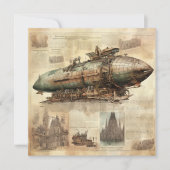 Vintager Steampunk Zeppelin (5) (Vorderseite)