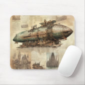 Vintager Steampunk Zeppelin (5) Mousepad (Mit Mouse)