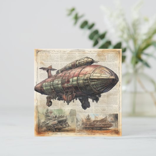 Vintager Steampunk Zeppelin (6) (Stehend Vorderseite)
