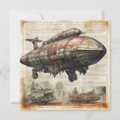 Vintager Steampunk Zeppelin (6) (Vorderseite)