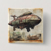 Vintager Steampunk Zeppelin (6) Button (Vorderseite)