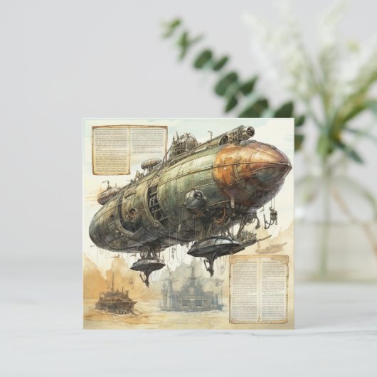 Vintager Steampunk Zeppelin (8) (Stehend Vorderseite)