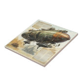 Vintager Steampunk Zeppelin (8) Fliese (Seite)