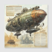 Vintager Steampunk Zeppelin (8) Magnetkarte (Vorderseite)