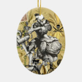 Vintager Steampunkpirat Keramikornament (Hinten)