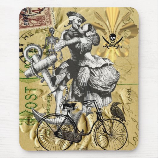 Vintager Steampunkpirat Mousepad (Vorne)