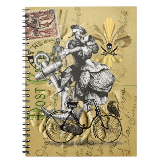 Vintager Steampunkpirat Notizblock (Vorderseite)