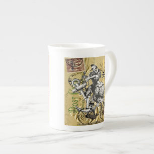 Vintager Steampunkpirat Porzellantasse