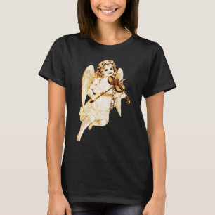 Vintager Stein-Engel Violine T-Shirt