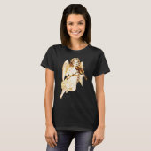 Vintager Stein-Engel Violine T-Shirt (Vorne ganz)