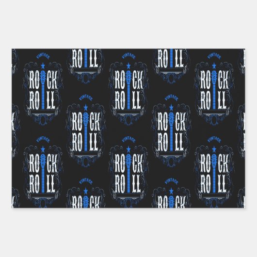 Vintager Stein und Rollen Geschenkpapier Set (Vorderseite)