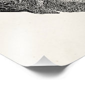 Vintager Steinbutt-Flounder-Fisch - Fangvorlage Fotodruck (Ecke)