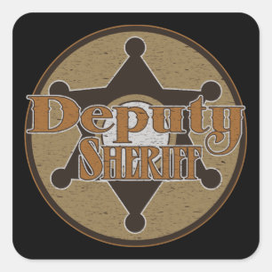 Vintager Stellvertreter von Sheriff Quadratischer Aufkleber