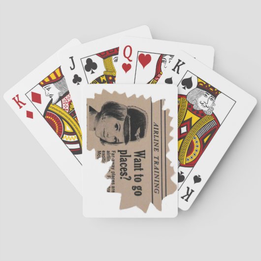 Vintager Stewardess-Flug Spielkarten (Rückseite)