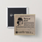 Vintager Stewardess-Flugbegleiter Button (Vorne & Hinten)