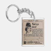 Vintager Stewardess-Flugbegleiter Schlüsselanhänger (Vorderseite links)