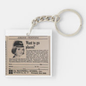 Vintager Stewardess-Flugbegleiter Schlüsselanhänger (Rückseite)