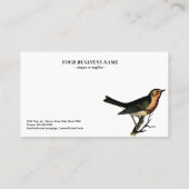 Vintager Stich des Vogels Visitenkarte (Rückseite)