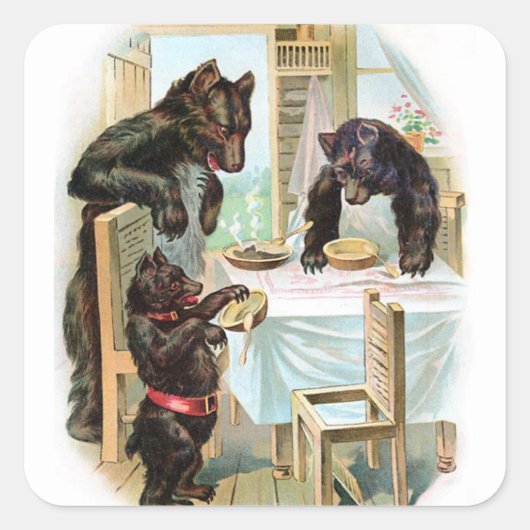 Vintager Sticker für drei Bären (Vorderseite)