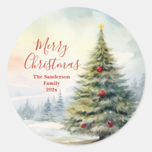 Vintager Sticker für Evergreen Christmas Tree