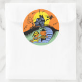 Vintager Sticker für Halloween-Trick oder Kids-Beh (Tasche)