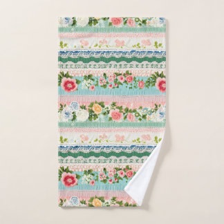 Vintager Stickereieffekt Badhandtuch Set
