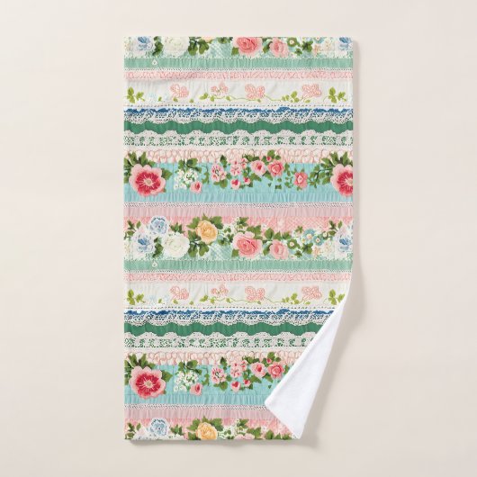 Vintager Stickereieffekt Badhandtuch Set (Handtuch)