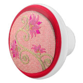 Vintager Stickereiknopf Blume nähen Keramikknauf (Rechts)