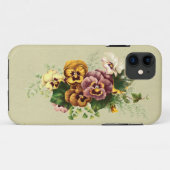 Vintager Stiefmütterchen-Blumenstrauß Case-Mate iPhone Hülle (Rückseite (Horizontal))