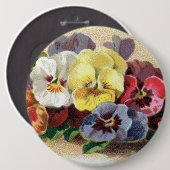 Vintager Stiefmütterchen-Knopf Button (Vorne & Hinten)