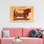 Vintager Stier Leinwanddruck (Insitu (Wohnzimmer))