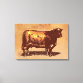 Vintager Stier Leinwanddruck (Vorderseite)