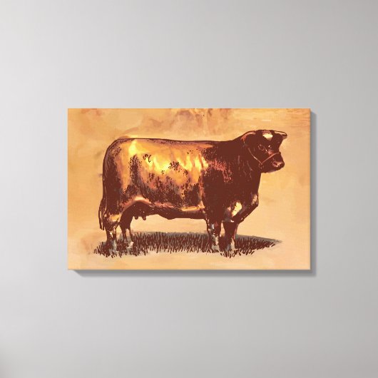 Vintager Stier Leinwanddruck (Vorderseite)