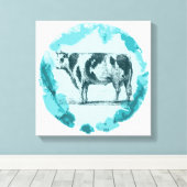 Vintager Stier Leinwanddruck (Insitu (Holzboden))