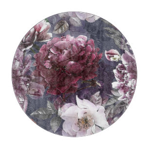 Vintager Stift Florals: farbenfroher Bokeh. Schneidebrett