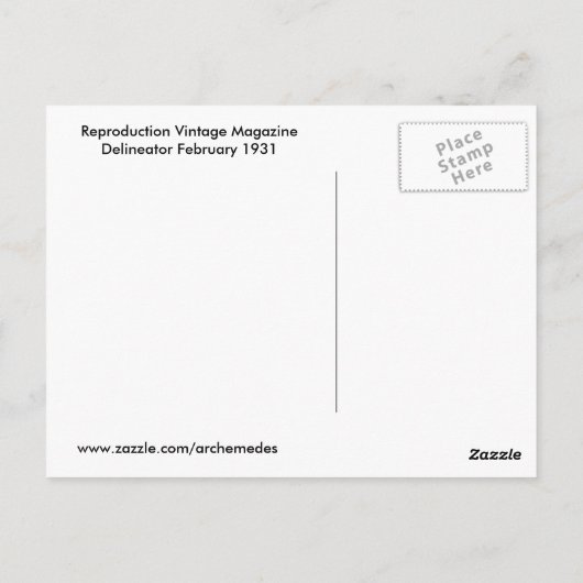 Vintager Stil 1931 Postkarte (Rückseite)