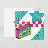 Vintager Stil 1990 Stereo Dankeskarte (Vorne/Hinten)