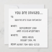 Vintager Stil 1990 Stereo Einladung (Rückseite)