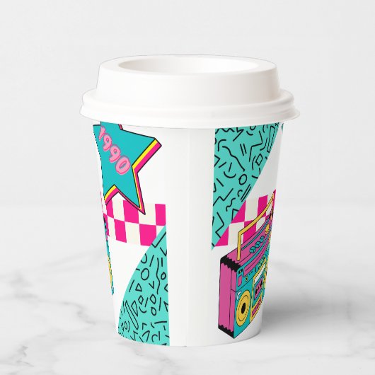 Vintager Stil 1990 Stereo Pappbecher (Rechts)